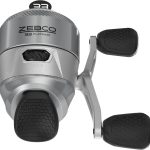 Zebco 33 Platinum Spincast Fishing Reel, Size 30 Reel, Right or Left-Hand Retrieve, 4.7:1 Gear Ratio, Pre-spooled with 10 lb Zebco Cajun Line, Silver