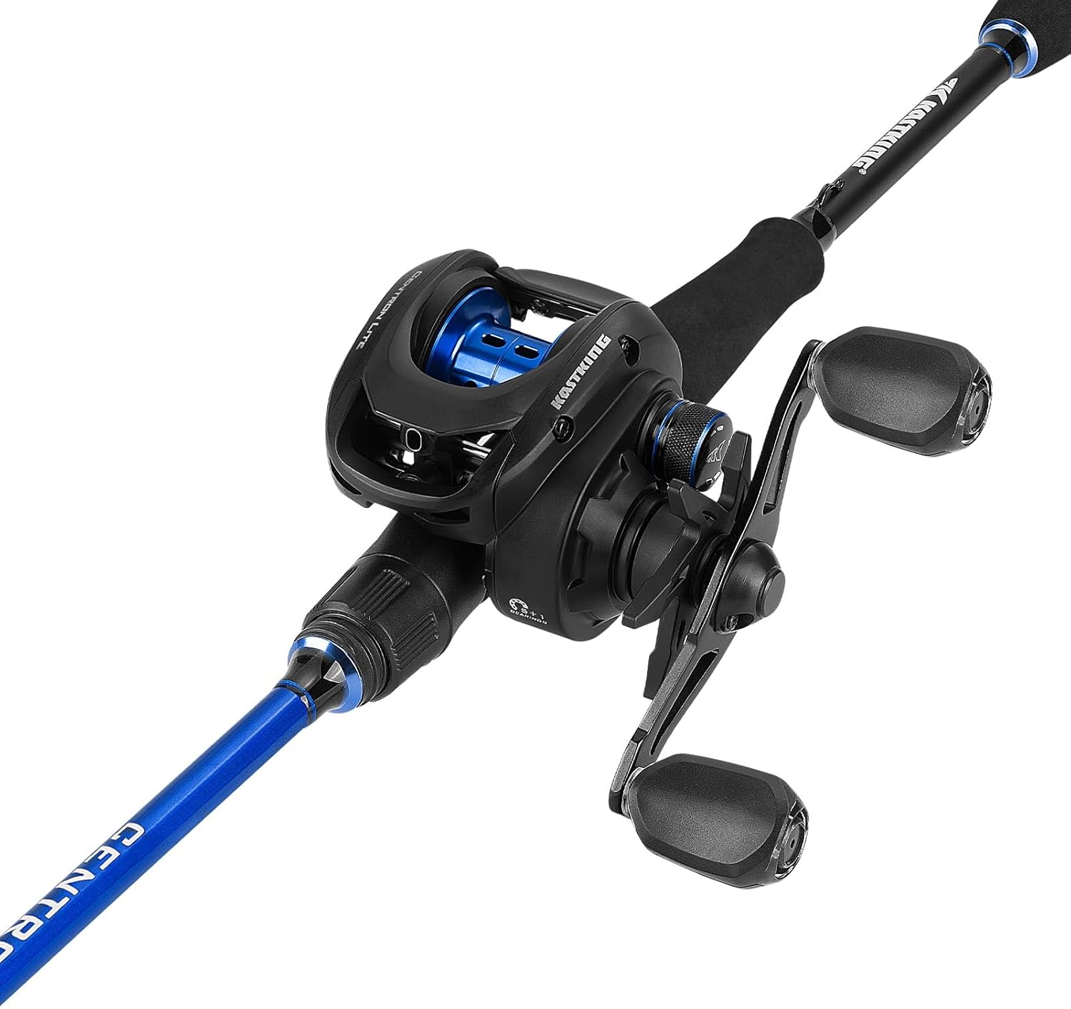 KastKing Centron Fishing Rod and Reel Combo, Spinning & Baitcasting Combos, IM6 Graphite 2Pc Blanks, Stainless Steel Guides with Ceramic Rings, Contoured EVA Handles & Fighting Butt